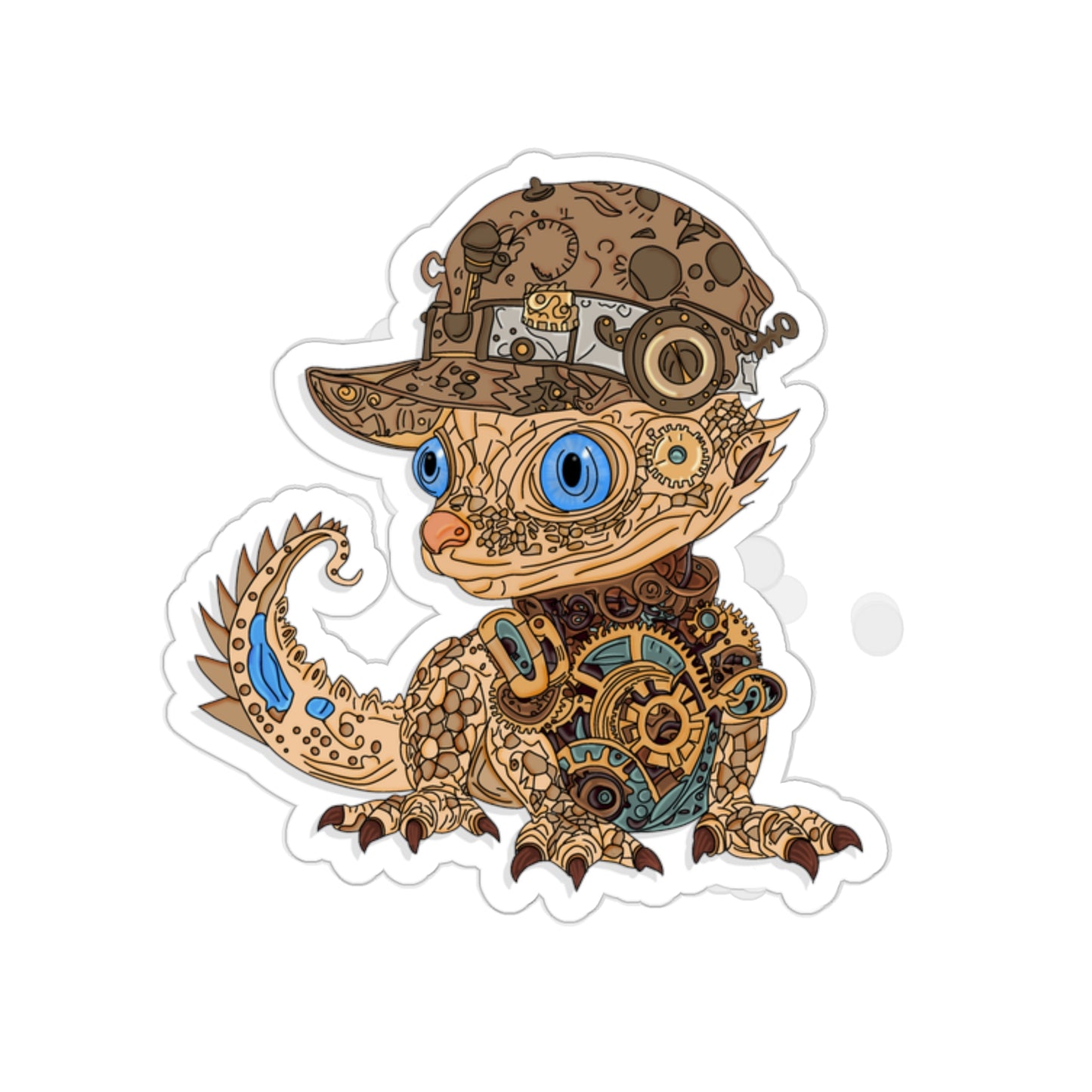 Steampunk Lizard - Kiss-Cut Stickers