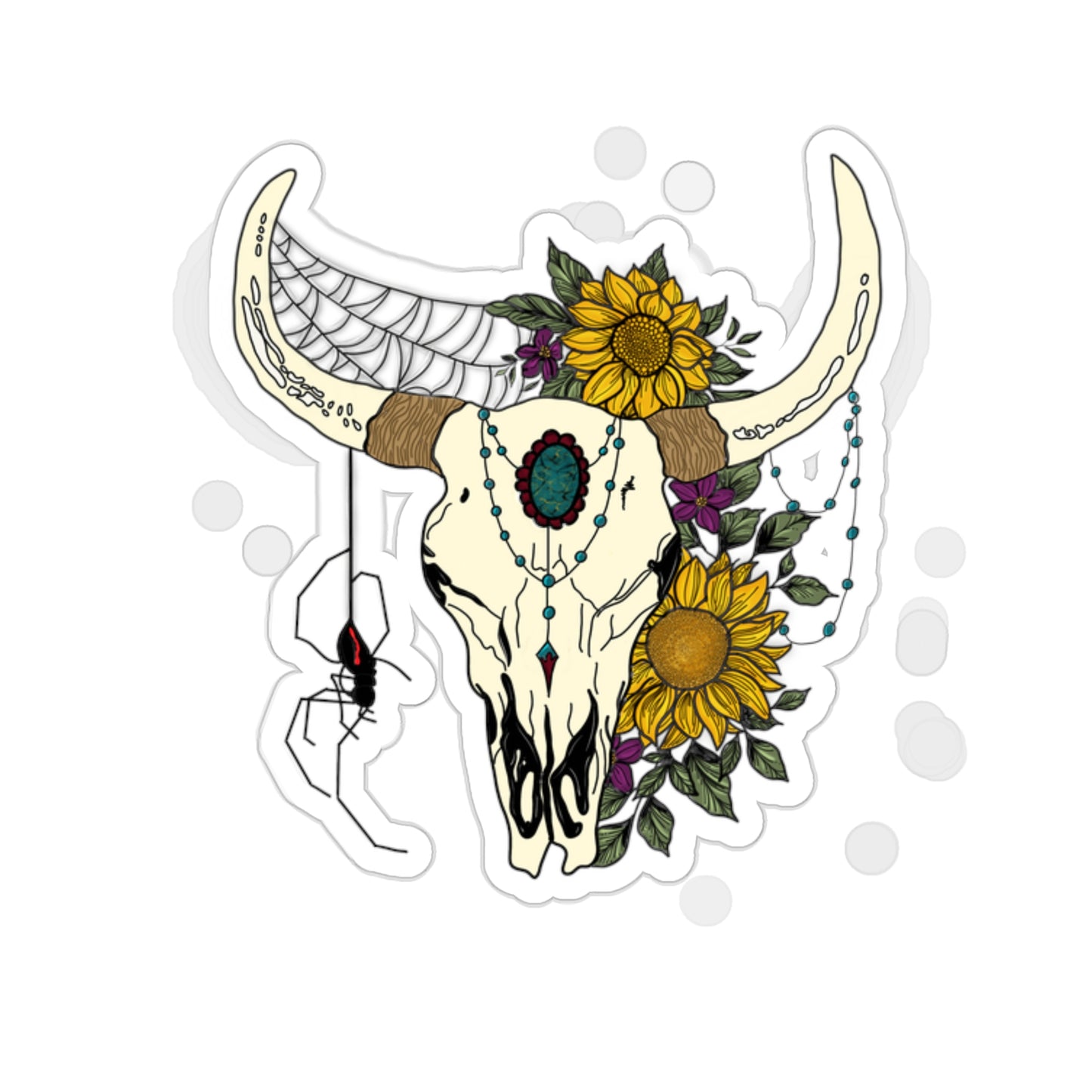 Rustic Bull Skull - Kiss-Cut Stickers