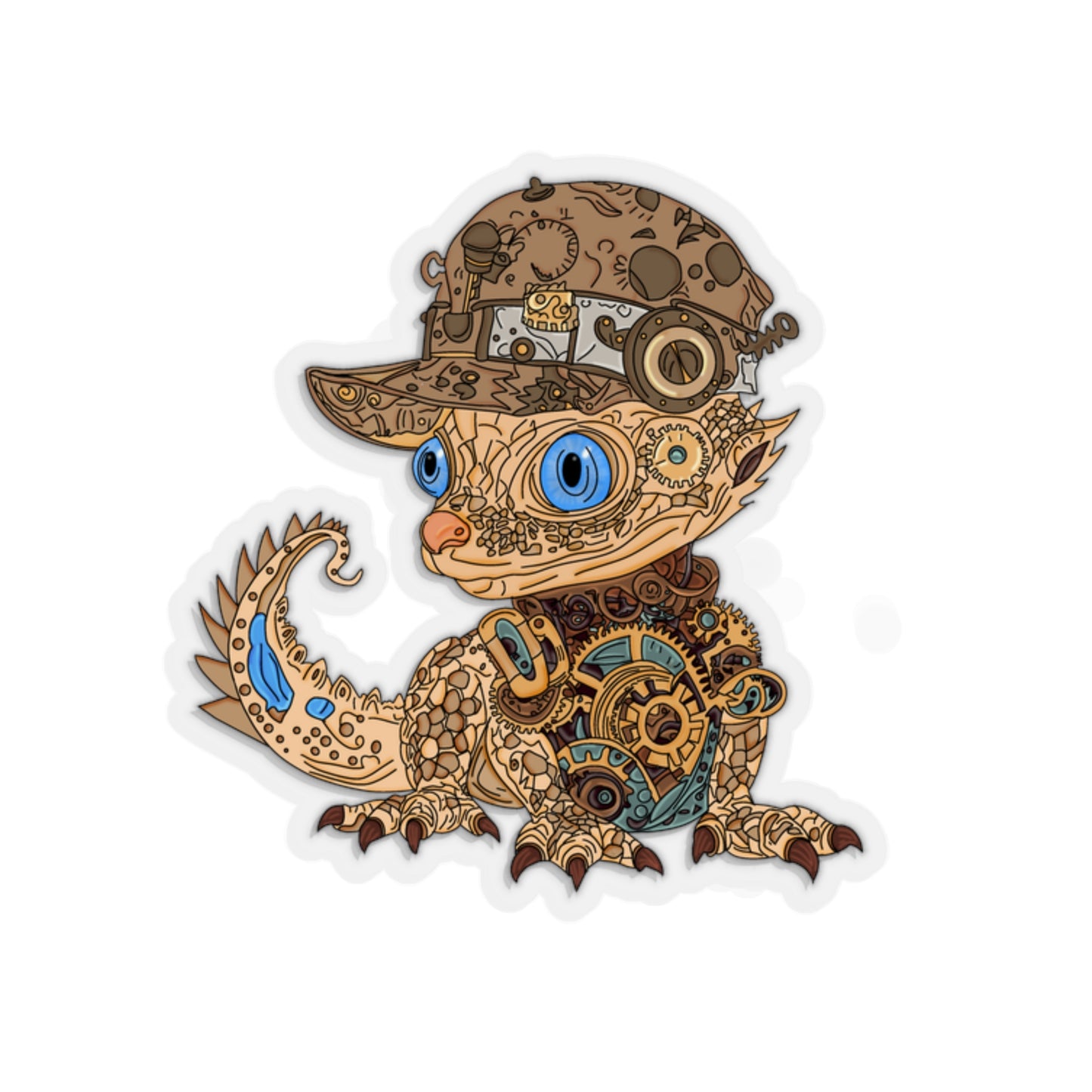 Steampunk Lizard - Kiss-Cut Stickers