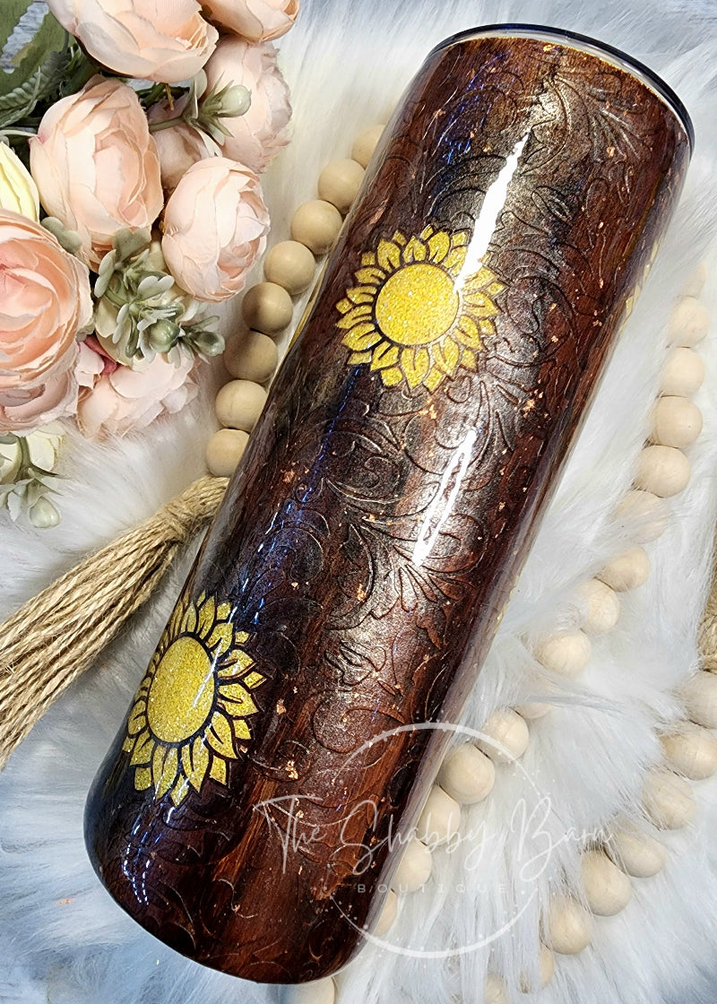 Sunflower Tooled Leather