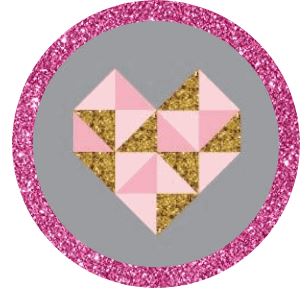 Geo Heart - Pink Glitter