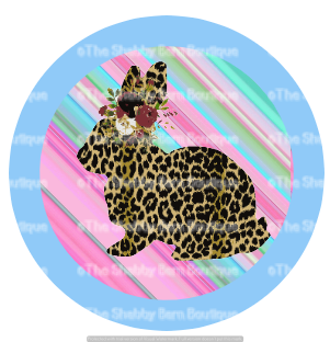 Leopard Bunny on Stripes