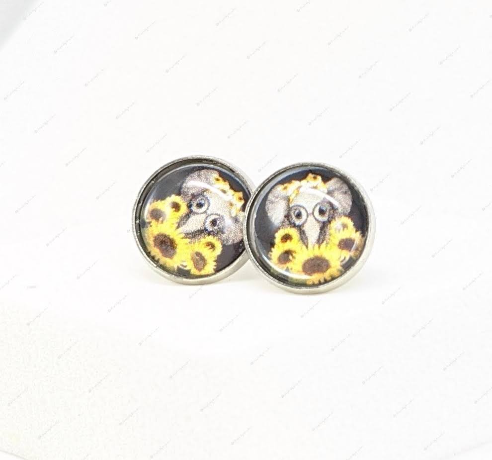 Elephant and Sunflowers