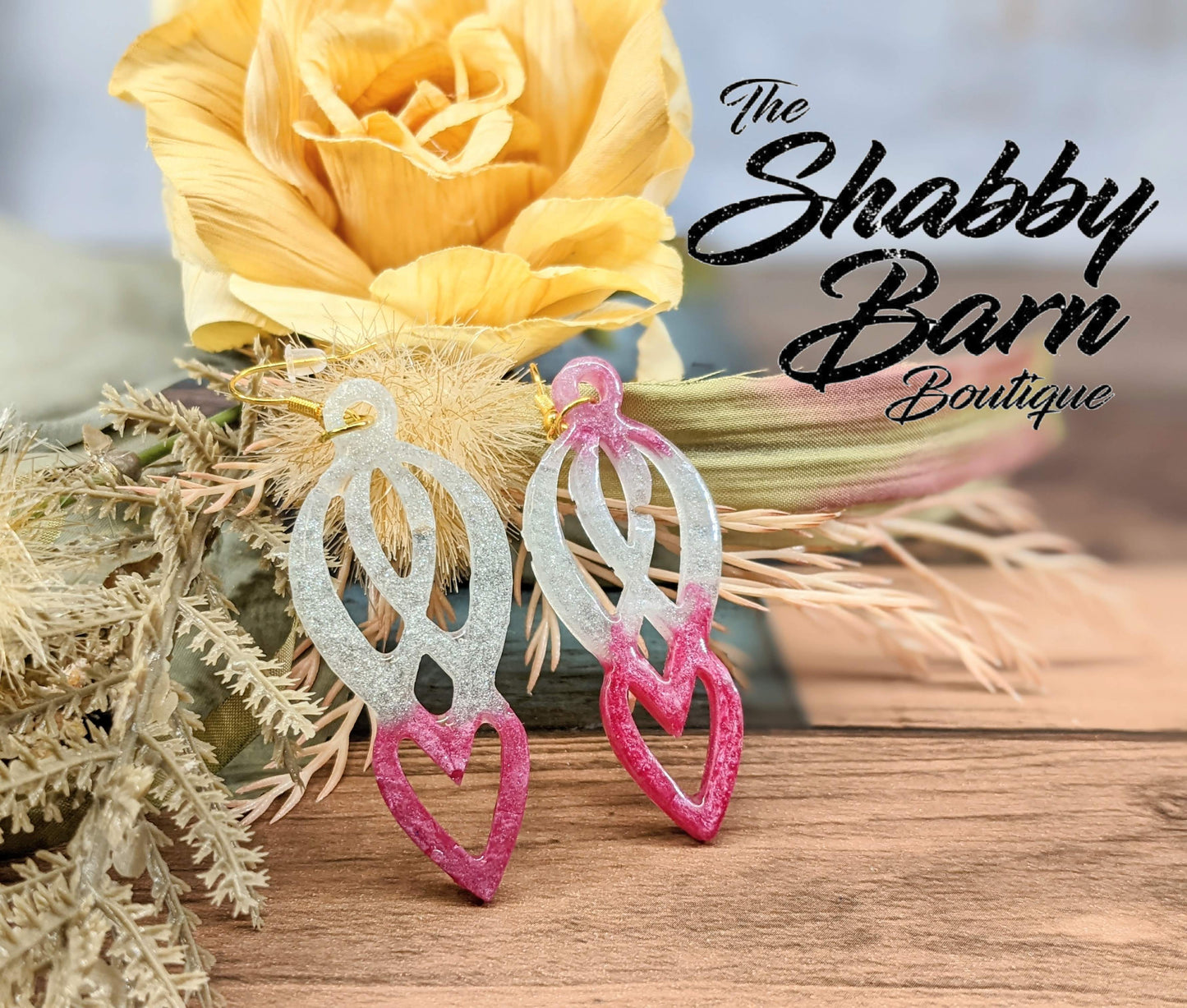 Pink and White Dangle