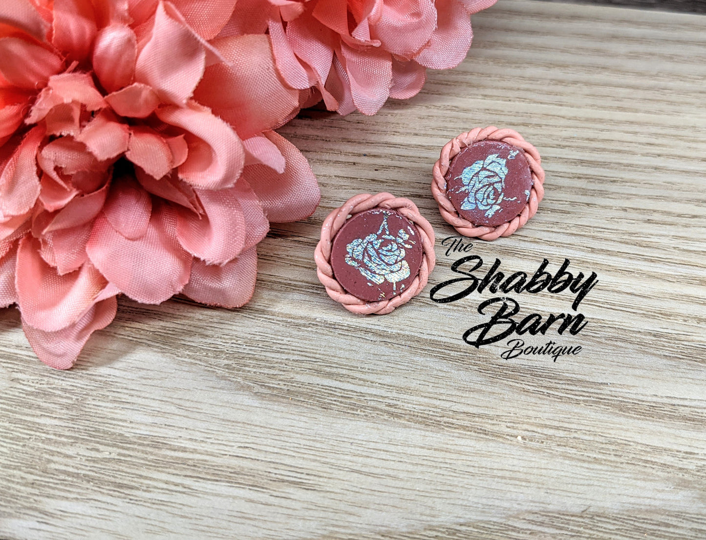 Holographic Rose Stud