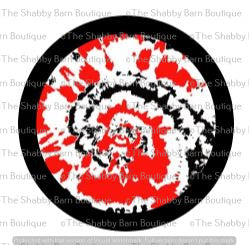 Red white and black tie dye