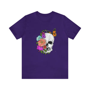 Floral Skull - Unisex Jersey Short Sleeve Tee