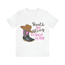 Load image into Gallery viewer, Boots &amp; Bling - Unisex Jersey Short Sleeve Tee