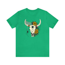 Load image into Gallery viewer, Boho Bull Skull - Unisex Jersey Short Sleeve Tee