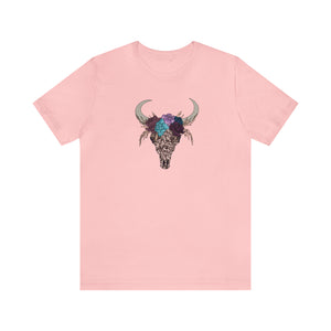 Lace Bull Skull - Unisex Jersey Short Sleeve Tee