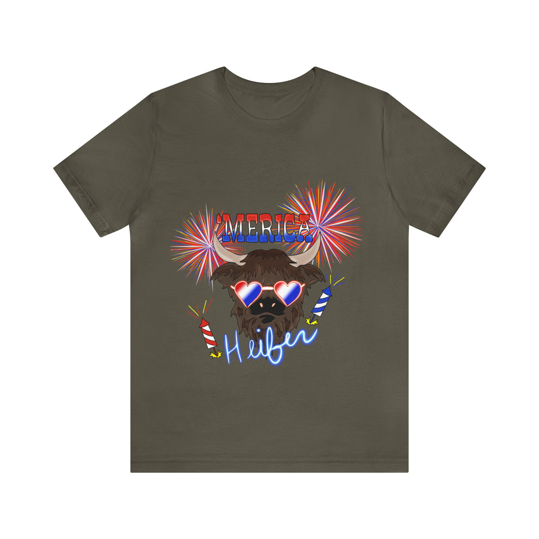 'Merica Heifer - Unisex Jersey Short Sleeve Tee