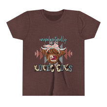 Load image into Gallery viewer, Unapologetically Loves Cows - Youth Short Sleeve Tee