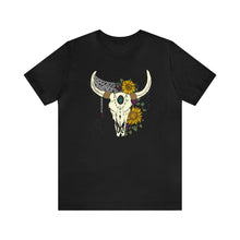 Load image into Gallery viewer, Boho Bull Skull - Unisex Jersey Short Sleeve Tee