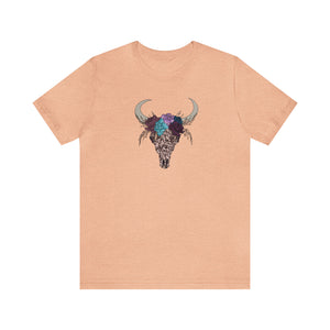 Lace Bull Skull - Unisex Jersey Short Sleeve Tee