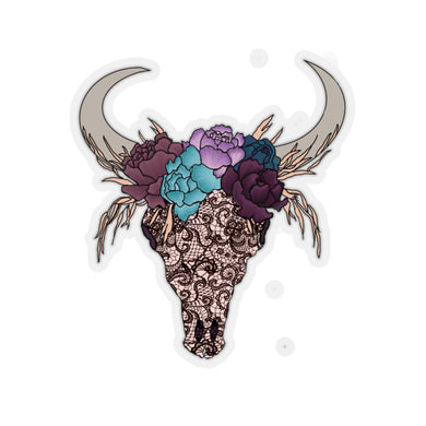 Lace Bull Skull - Kiss-Cut Stickers