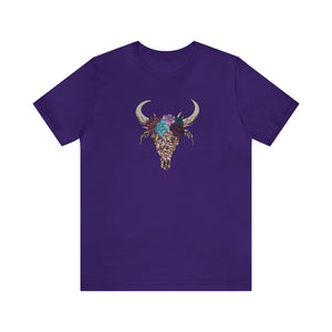 Lace Bull Skull - Unisex Jersey Short Sleeve Tee