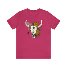 Load image into Gallery viewer, Boho Bull Skull - Unisex Jersey Short Sleeve Tee