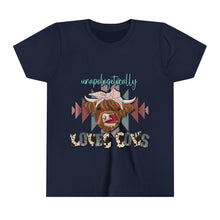 Load image into Gallery viewer, Unapologetically Loves Cows - Youth Short Sleeve Tee