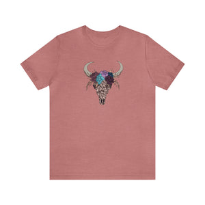 Lace Bull Skull - Unisex Jersey Short Sleeve Tee