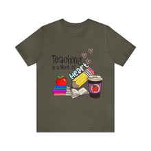 Load image into Gallery viewer, Teaching is a work of Heart - Unisex Jersey Short Sleeve Tee