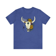 Load image into Gallery viewer, Boho Bull Skull - Unisex Jersey Short Sleeve Tee