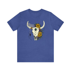 Boho Bull Skull - Unisex Jersey Short Sleeve Tee