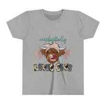 Load image into Gallery viewer, Unapologetically Loves Cows - Youth Short Sleeve Tee