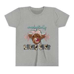 Unapologetically Loves Cows - Youth Short Sleeve Tee