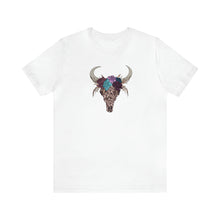 Load image into Gallery viewer, Lace Bull Skull - Unisex Jersey Short Sleeve Tee