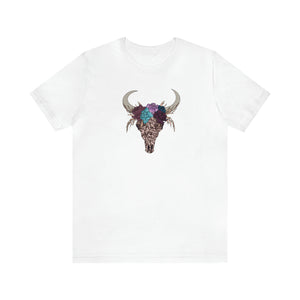 Lace Bull Skull - Unisex Jersey Short Sleeve Tee