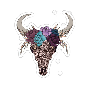 Lace Bull Skull - Kiss-Cut Stickers