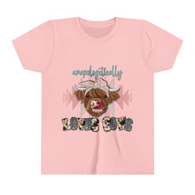 Load image into Gallery viewer, Unapologetically Loves Cows - Youth Short Sleeve Tee