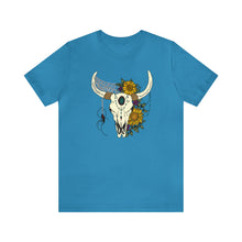 Load image into Gallery viewer, Boho Bull Skull - Unisex Jersey Short Sleeve Tee