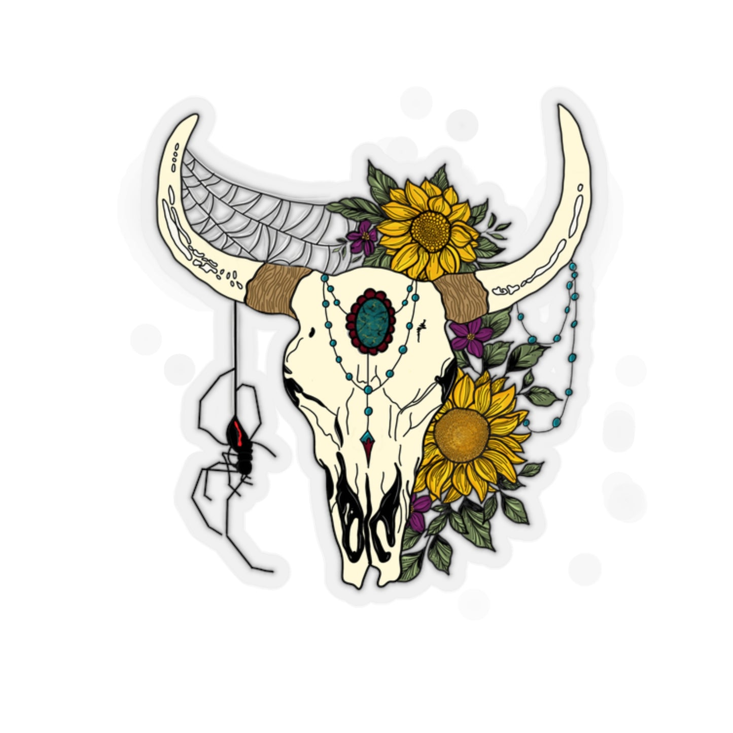 Rustic Bull Skull - Kiss-Cut Stickers