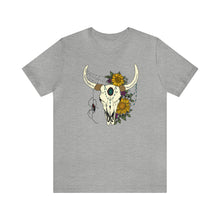 Load image into Gallery viewer, Boho Bull Skull - Unisex Jersey Short Sleeve Tee