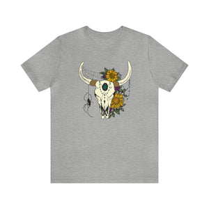 Boho Bull Skull - Unisex Jersey Short Sleeve Tee