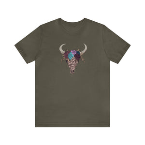 Lace Bull Skull - Unisex Jersey Short Sleeve Tee