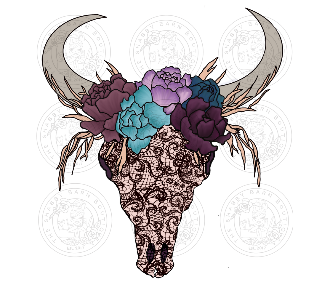 Lace Bull Skull
