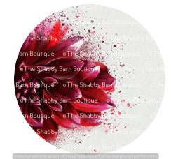 Dark Red Watercolor Rose