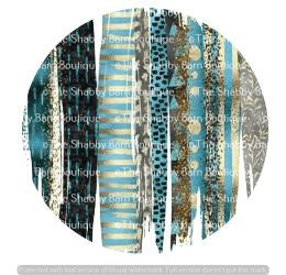 Gold and Teal Brush Strokes