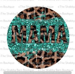 Green Glitter and Leopard Mama