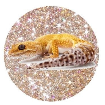 Leopard Gecko Rose Gold Glitter