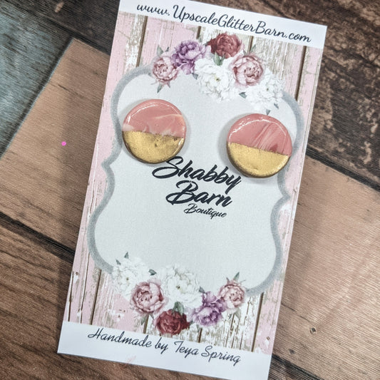 Gold Dipped Button Stud