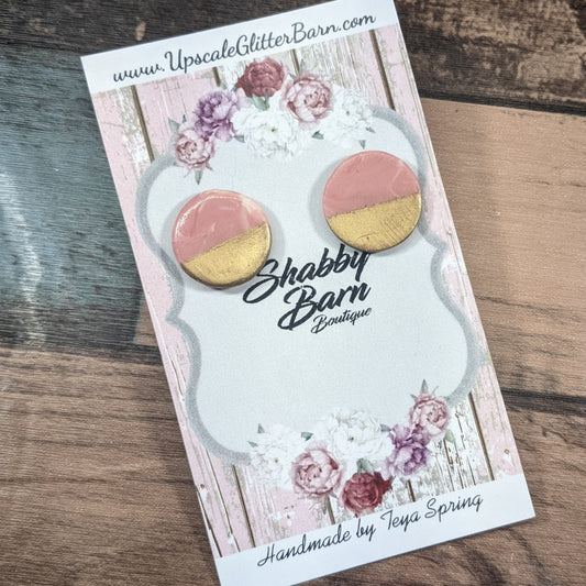 Gold Dipped Button Stud