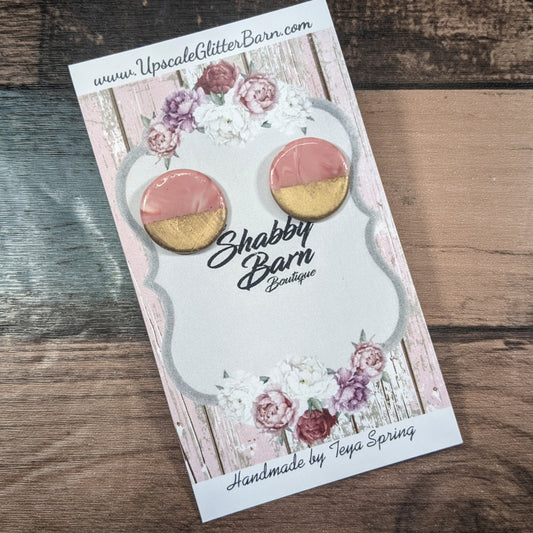 Gold Dipped Button Stud