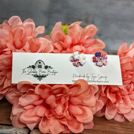 Glower Studs with Rhinestone Accents