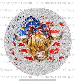 Patriotic Highland Cow
