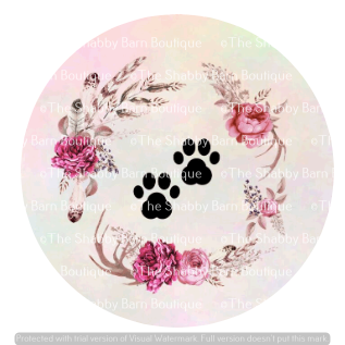 Paw Print and Flower
