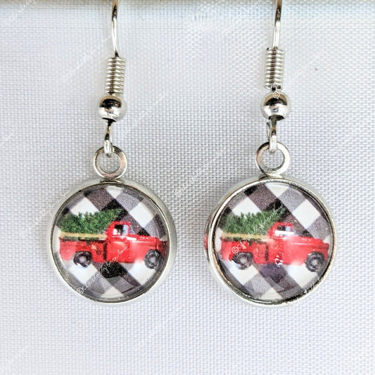 Vintage Red Truck and Plaid