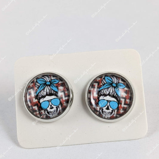 Plaid and teal Skull